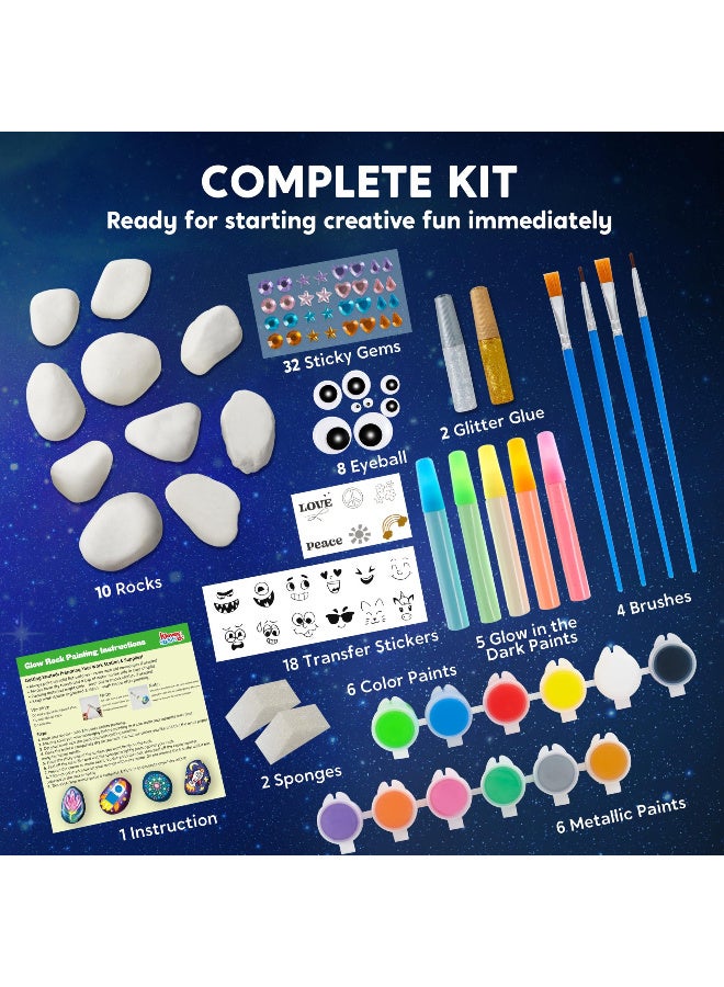 Klever Rock Painting Kit for Kids Glow In The Dark Rock Set DIY Arts Crafts Toys for Kids Birthday Party Gifts Toys Creative Fun Activities Art Kit - Image 4